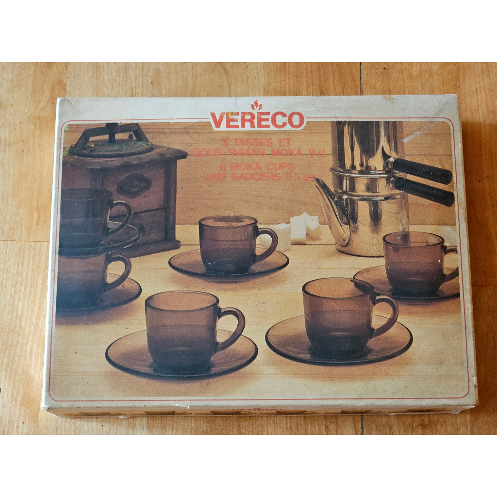法國 VERECO FRANCE 早期古董 玻璃咖啡杯 6入