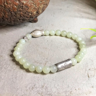 和闐玉 純銀 手環/LGS飾品/珠寶級天然和闐玉純銀手環(天然無最佳化) ~下單後會以"聊聊"聯絡手圍
