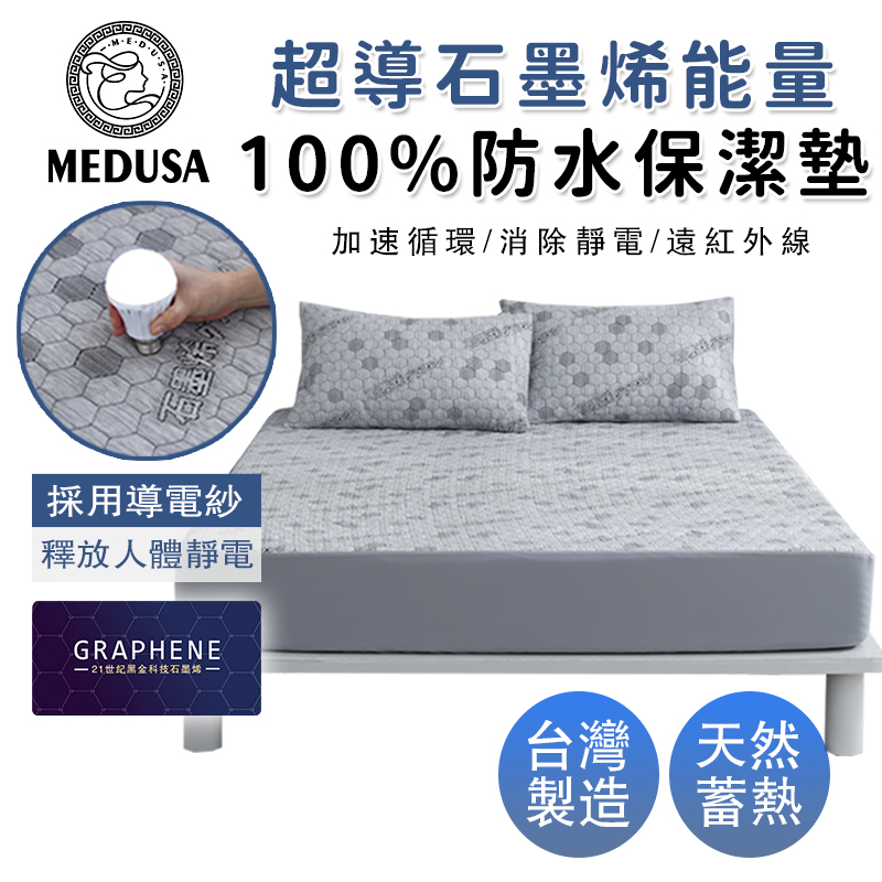 【MEDUSA美杜莎】超導石墨烯100%防水保潔墊 功能型保潔墊 功能型枕頭保潔墊 防水枕套