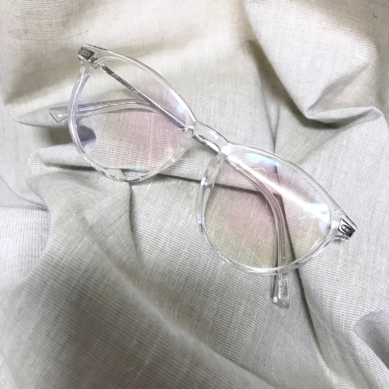 潮ㄉ透明框眼鏡 無度數透明鏡片 造型 百搭  二手 透明鏡框