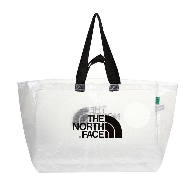 MythMaker THE NORTH FACE 北臉 購物袋 環保袋 透明 黑LOGO 大容量 行李袋 手提袋 肩背袋