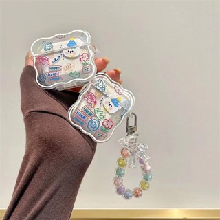 [新款] 彩虹小熊手珠吊飾Airpods 4 pro2代保護套 2代 3代蘋果pro耳機套矽膠防摔保護套