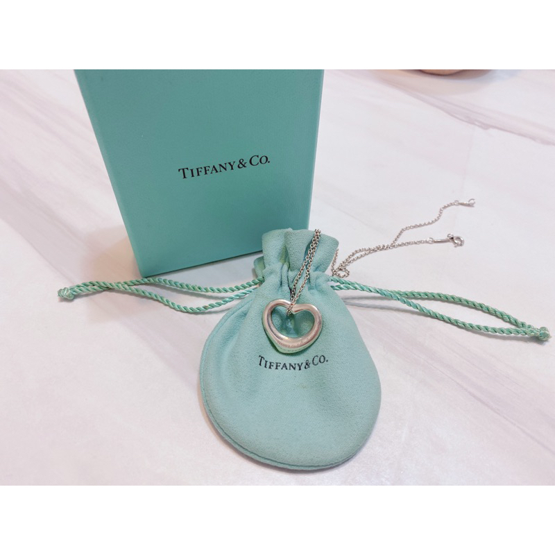 Tiffany &amp;Co 愛心 925純銀項鍊 細鏈愛心款 附原廠盒🎁台北東區購入