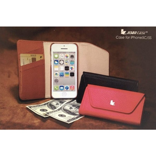 JisonCase iPhone SE / 5 / 5S / 5C 通用 超纖可插卡分離式錢包款皮套【出清】