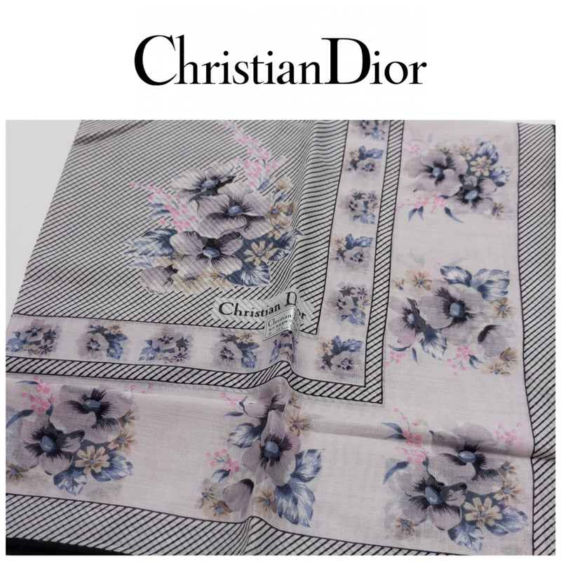 新古真品 CHRISTIAN DIOR 手帕 45*45公分  100%棉 Z109