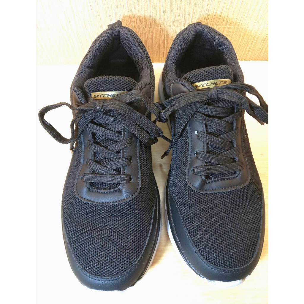 Skechers MAX CUSHION透氣慢跑鞋 運動鞋 休閒健走鞋(男女適用)黑色 CM25.5