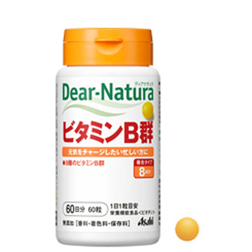 ［日本平行輸入］朝日食品Asahi Dear Natura 維他命B 60粒 瓶裝 / 袋裝