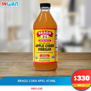 【 印灣 INWAN 】BRAGG APPLE CIDER VINEGAR CUKA APEL有機蘋果醋美國 473ML