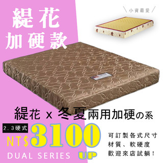 HOME MALL和懋傢俱~深色緹花布冬夏兩用2.3mm彈簧床墊$3100元起/另可訂製其他尺寸**