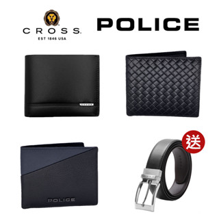 [CROSS X POLICE] 頂級 小牛皮 男用 短夾 男用短夾 送 頂級 皮帶 全新 專櫃 展示品[限量2折]