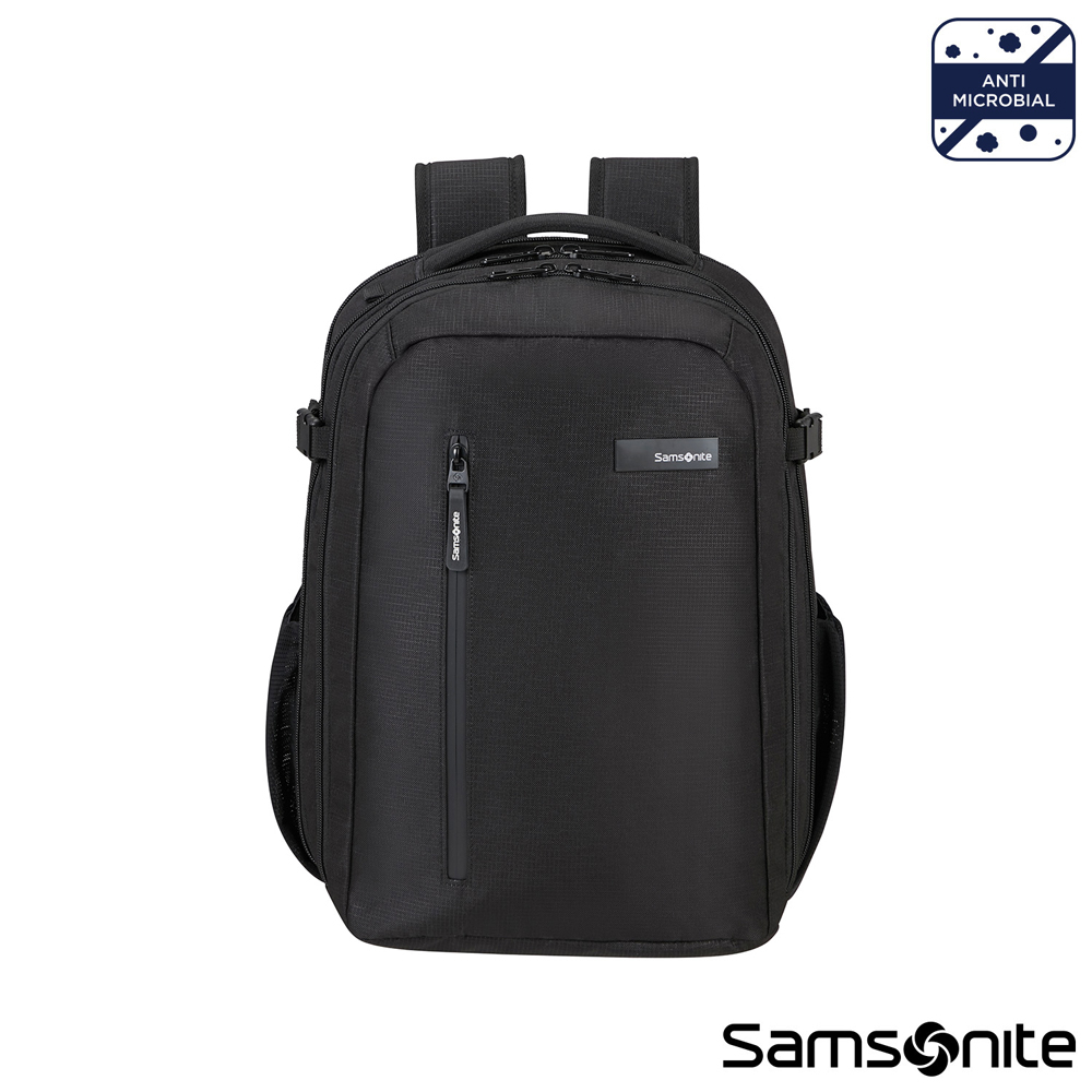 Samsonite新秀麗 筆電後背包/電腦包/雙肩包15.6吋 Roader 輕量商務抗菌休閒多功能胸扣(黑色)