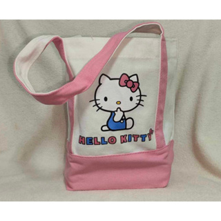《周邊》【☆現貨☆】特賣 正版授權 三麗鷗 Hello Kitty 帆布肩背購物袋 購物袋 帆布購物袋 帆布提袋 收納袋