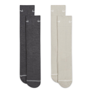 NIKE EVERYDAY SOCKS 混羊毛 一組2雙中筒襪 深灰 米灰【A-KAY0】【DQ6394-902】