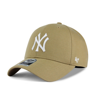 【47 brand】MLB NY 紐約 洋基 奶茶色 硬板 老帽 棒球帽 穿搭 潮流【ANGEL NEW ERA】