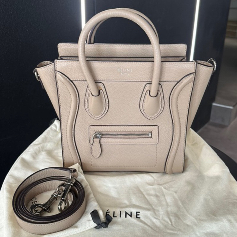 Celine luggage nano 奶茶色 囧包 小號 肩背包 側背包 舊logo