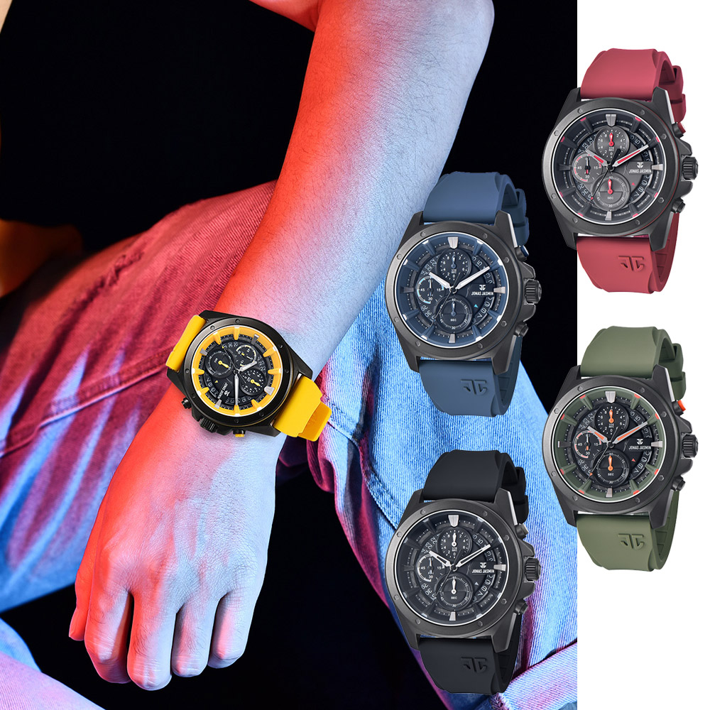 【WANgT】Jonas Jasmin JJ-5320 獨特品味三針三眼跳色流行潮流腕錶