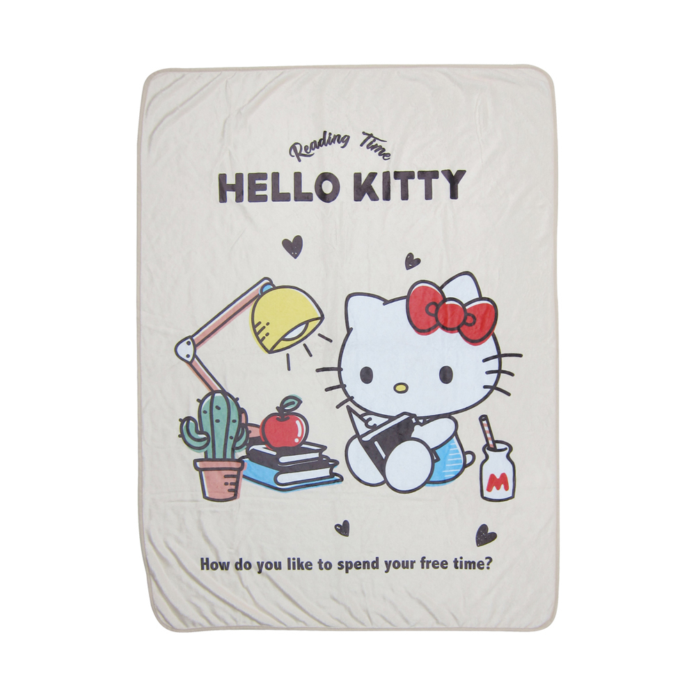 【生活工場】Hello Kitty-法蘭絨毯-閱讀時光
