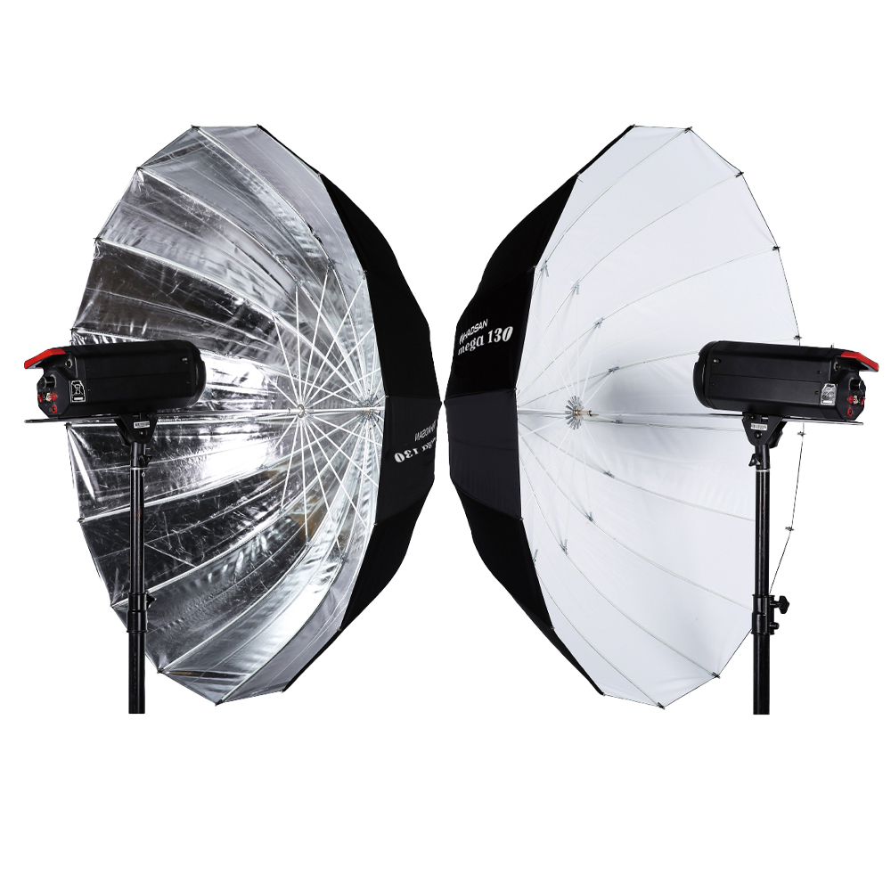HADSAN MEGA 130 深型反射傘 銀傘 白傘 圓弧 深弧 130cm 反光傘 雙色可挑 相機專家 公司貨