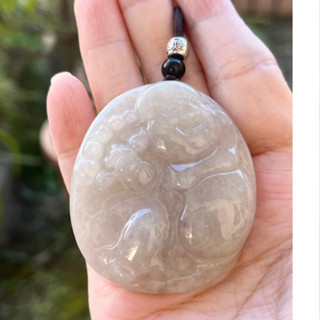 璞沁 ～天然翡翠緬甸玉A貨帶茄紫底色彌勒佛