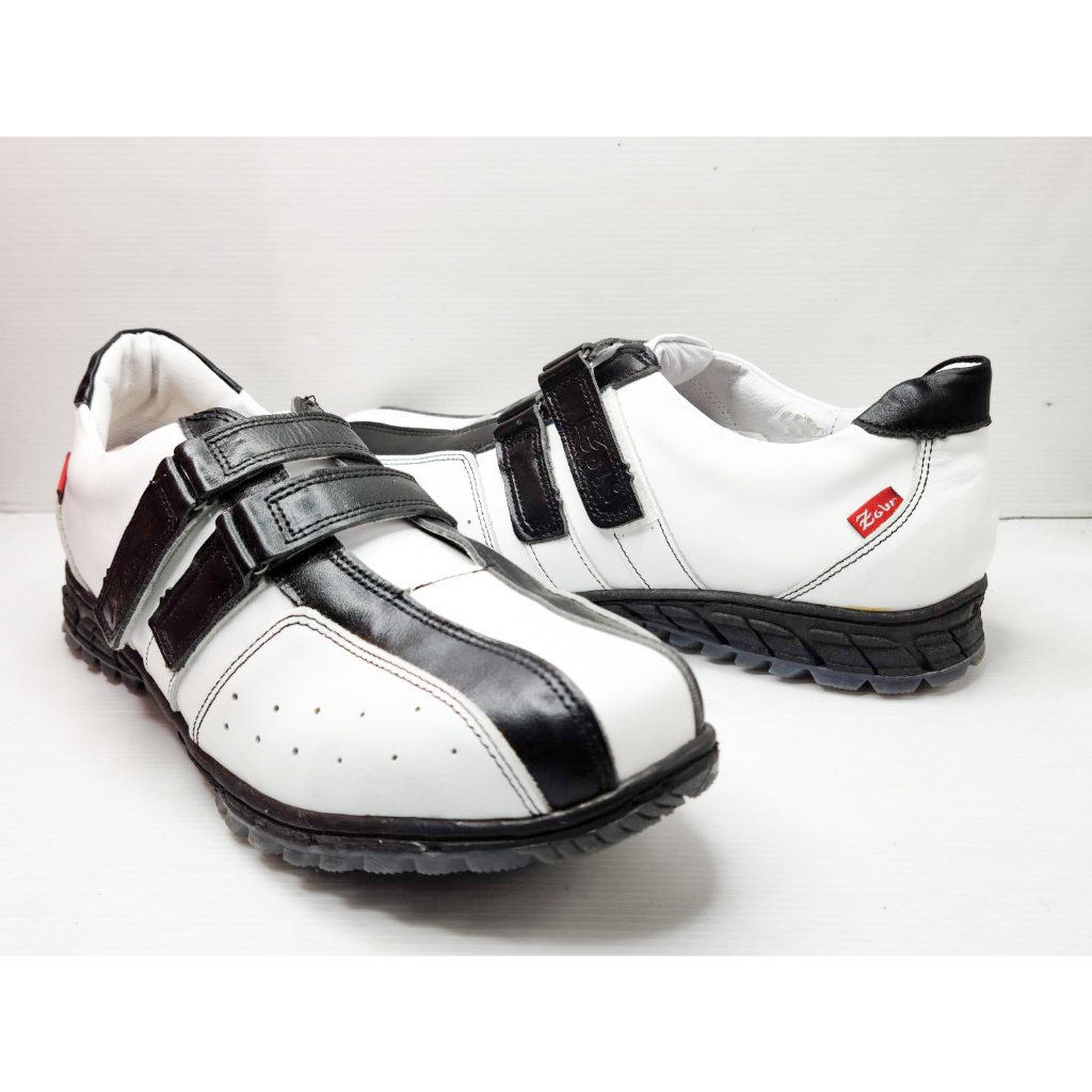 零碼鞋 26.5號 Zobr路豹 純手工製造 氣墊休閒男鞋 TB35 白黑色 特價:1190元 (T系列)
