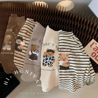 ✨HELLOBABY童裝店✨兒童衣服 兒童高領德絨保暖上衣2025春秋韓版男女童長袖上衣 小熊童裝打底衣