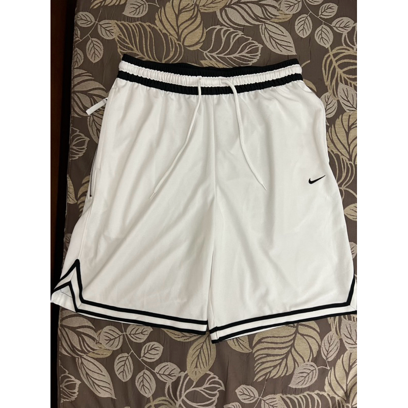 Nike DRI-FIT 拉鍊口袋 刺繡 白黑 籃球短褲 DH7161-100