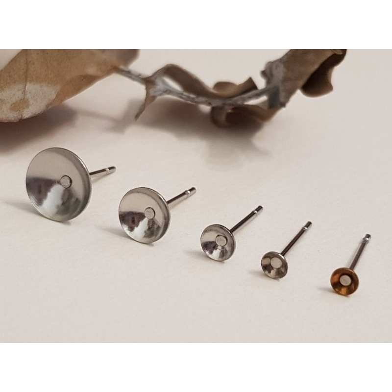 3-8 mm 316不鏽鋼耳釘 · 耳針 · 碗款/黃銅款