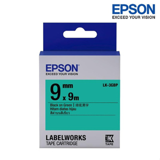 【含稅店】EPSON LK-3GBP 綠底黑字 標籤帶 粉彩系列 (寬度9mm) 標籤貼紙 S653405