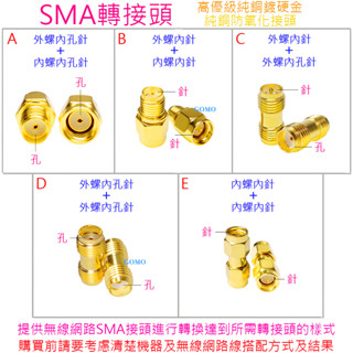 SMA轉接頭-無線網路天線WiFi延長線雙頻無線網絡卡WiFi分享器路由器饋線轉換頭 2.4G+5G+5.8G雙頻天線用