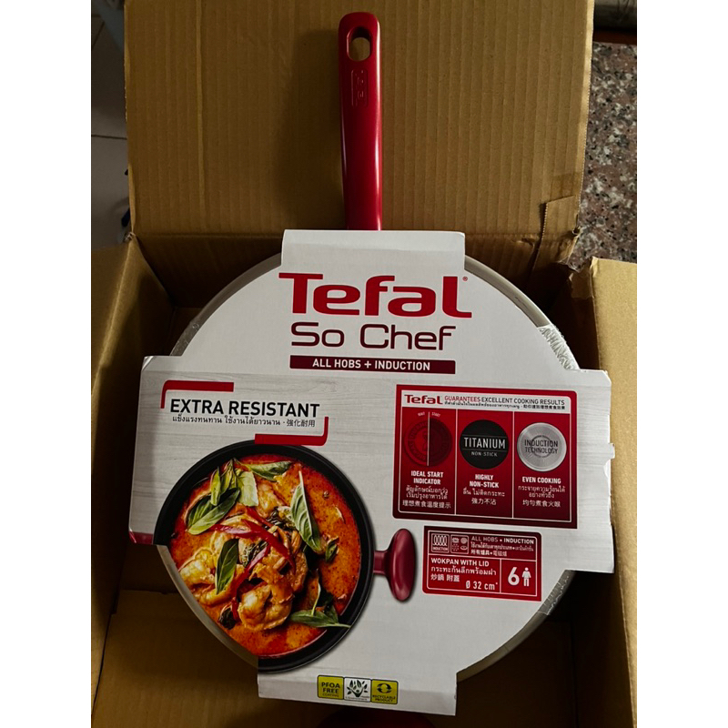 Tefal法國特福 全新鈦升級-美食家系列32CM不沾炒鍋(含蓋)