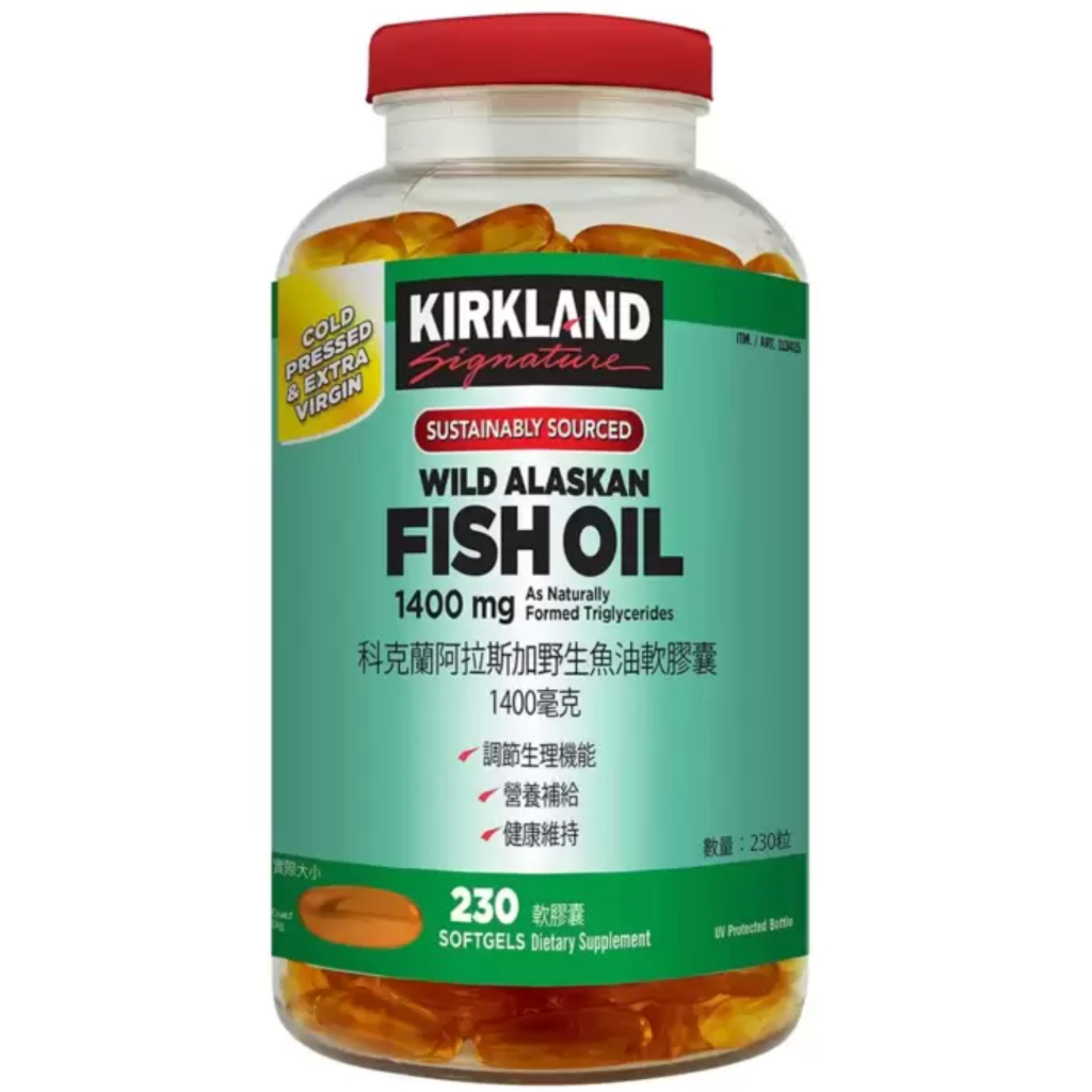 Kirkland Signature 科克蘭 阿拉斯加野生魚油軟膠囊 1400毫克 230粒 | 好市多代購
