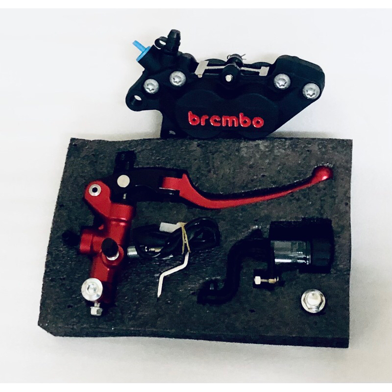 《衝評優惠價》Brembo 黑底紅字對四卡鉗+RCB S1 14mm 直推總泵（倉35204022）