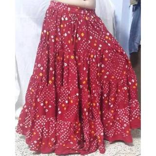 ATS美式部落風25碼大圓裙-經典印度老布點點裙3色-深金橘色(小汙點多)-紅色-黑色