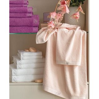 義大利製【BLUMARINE】BENESSERE 施華洛世奇水晶純棉毛巾+浴巾 精美原裝禮盒