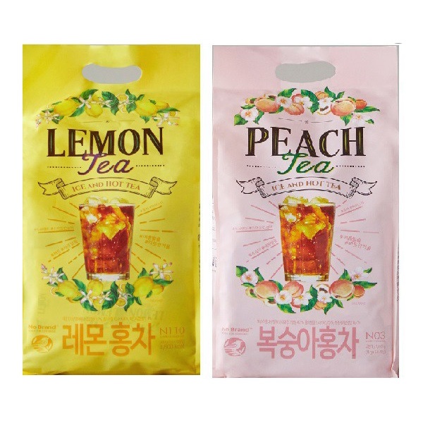 韓國 NO BRAND 檸檬紅茶 水蜜桃紅茶 (120包入) 整袋 沖泡 沖泡茶飲 14g*20入