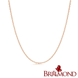 【BRILLMOND JEWELRY】義大利18K玫瑰金細十字鍊(18K金重約0.6g 16-18吋兩用鍊)