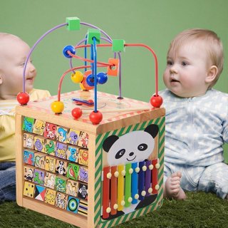 兒童益智繞珠百寶箱 木製玩具 多功能益智繞珠箱 早教玩具 多功能繞珠百寶箱 繞珠 兒童玩具 益智玩具