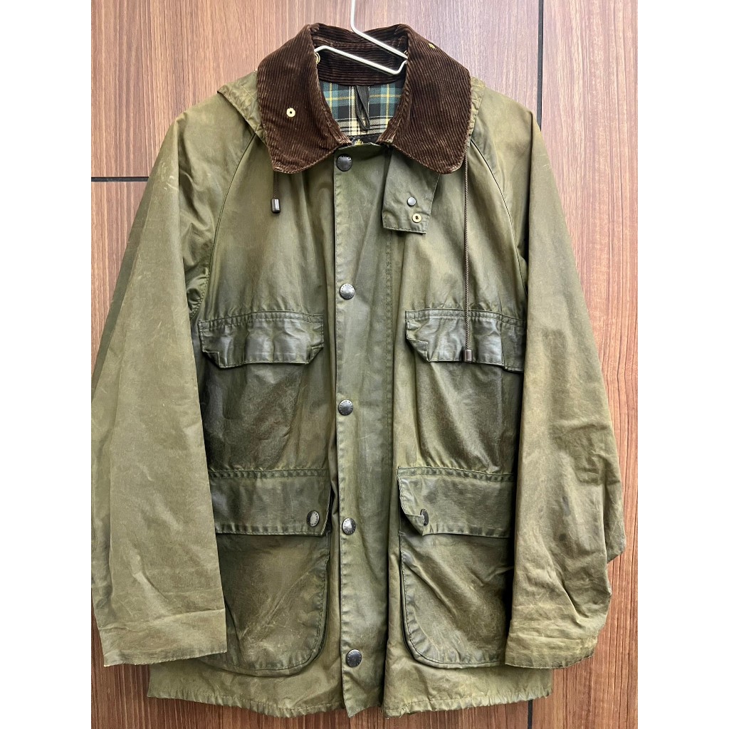 Barbour bedale 古著 兩顆皇冠 附帽子