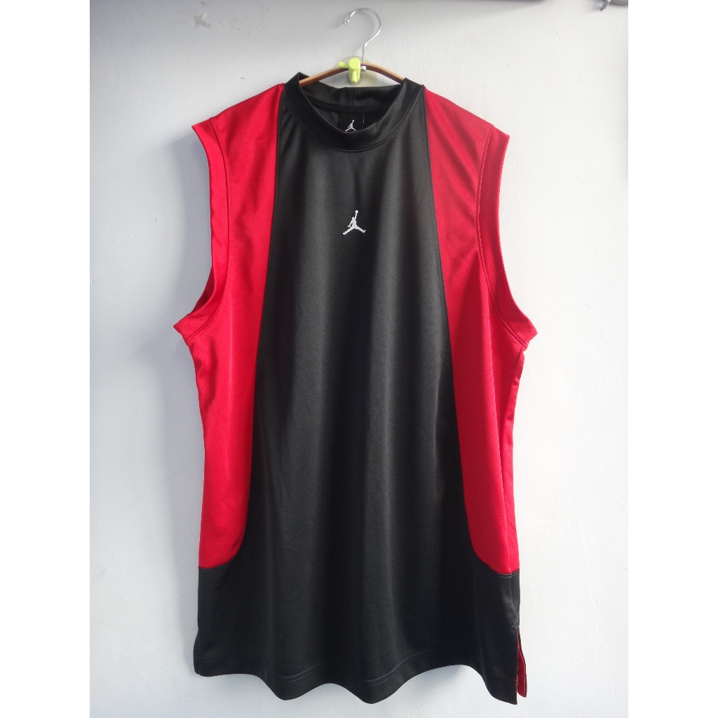 正品 NIKE Jordan 紅黑色 運動背心 size: L