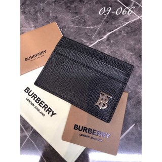 高雄凡賽斯歐洲精品 BURBERRY BBR TB金屬銘牌 防刮小牛皮革 黑色 名片夾 卡夾