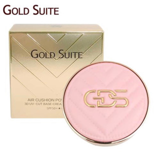 時尚皮革氣墊防曬SPF50粉餅^_^打造完美女神妝容~GOLD SUITE 超持久水感女神氣墊