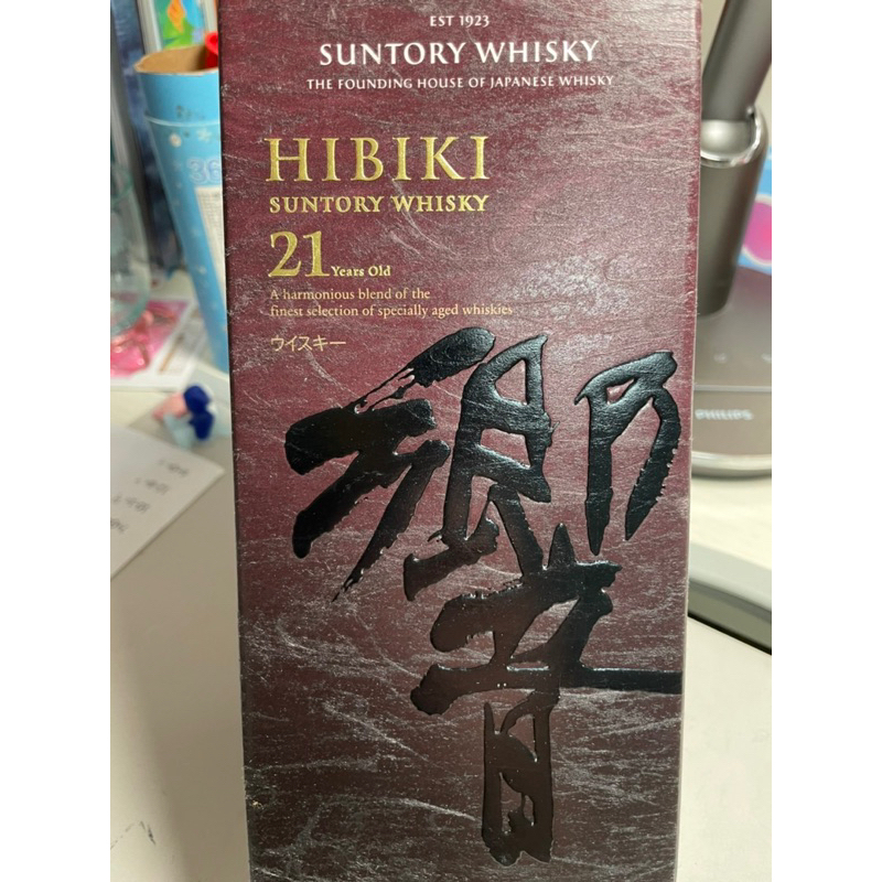 日本威士忌 響21空瓶含盒 24節氣切割面+越前和紙酒標