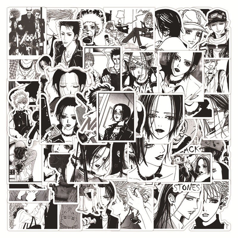 60張黑白漫畫 NANA 貼紙 矢澤愛 動漫 樂團 經典 奈奈 蓮 筆電 學生 平板 3C