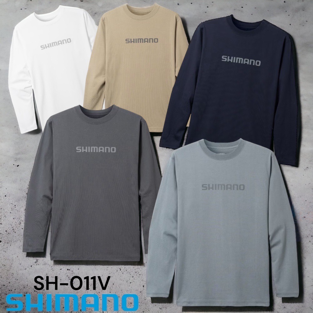 中壢鴻海釣具《SHIMANO》 SH-011V 棉質長袖T恤 釣魚衣服 休閒上衣 23年秋磯款