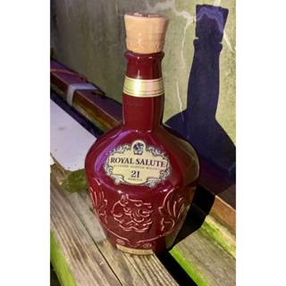 ［酒矸倘賣無］皇家禮炮21年蘇格蘭威士忌空酒瓶 酒紅色 700公升⚠️無內容物