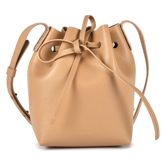 Mansur Gavriel Saffiano防刮皮革Mini Mini斜揹包 水桶包(沙棕色)690002-3