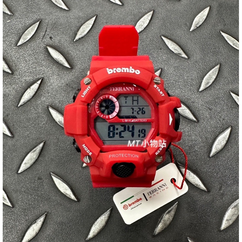 Brembo 豐年俐 限量 手錶 電子錶 紅色 運動計時