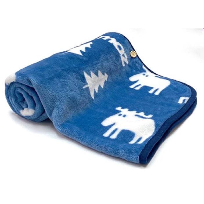 MOZ瑞典麋鹿北歐風毛毯 藍色