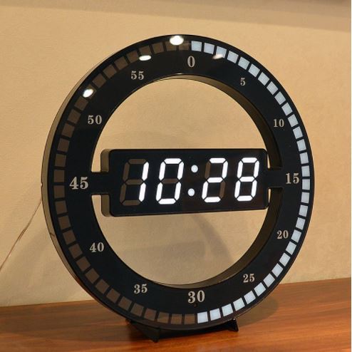LED  壁掛 數位時鐘 ✅ 工業風 科技電子鐘 數字鐘 夜光 時尚 電子鬧鐘 電子式 掛鐘 3D 立體時鐘 掛鐘 EM
