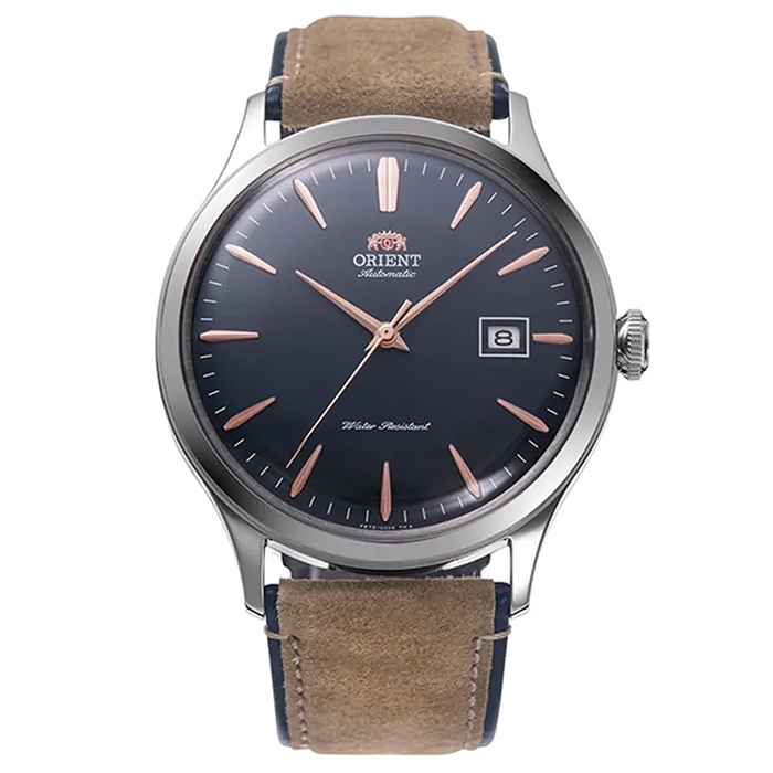 【ORIENT】東方錶 Date系列 經典復古 RA-AC0P02L 日期 皮錶帶 機械男錶 深藍色 42mm 台南